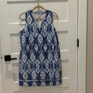 Tommy Bahama Blue and White Patterned Dress